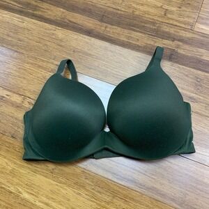 Victoria's Secret PINK Push Up Bra Size 34DD Green Pink Adjustable‎ Back Closure